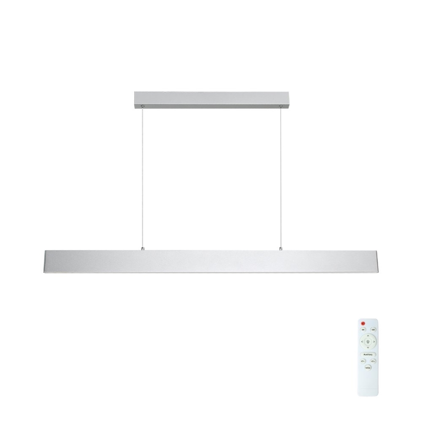 Brilagi - LED ljusreglerad ljuskrona på textilsladd SLIMLINE LED/40W/230V 3000-6000K silver + fjärrkontroll