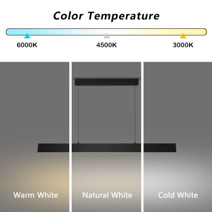 Brilagi - LED ljusreglerad ljuskrona på textilsladd SLIMLINE LED/40W/230V 3000-6000K svart + fjärrkontroll