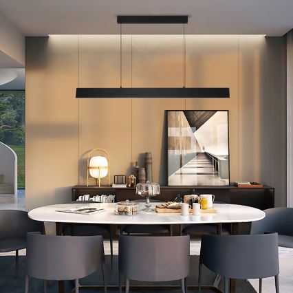 Brilagi - LED ljusreglerad ljuskrona på textilsladd SLIMLINE LED/40W/230V 3000-6000K svart + fjärrkontroll