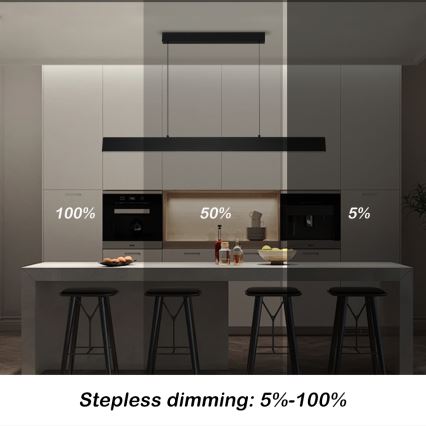 Brilagi - LED ljusreglerad ljuskrona på textilsladd SLIMLINE LED/40W/230V 3000-6000K svart + fjärrkontroll