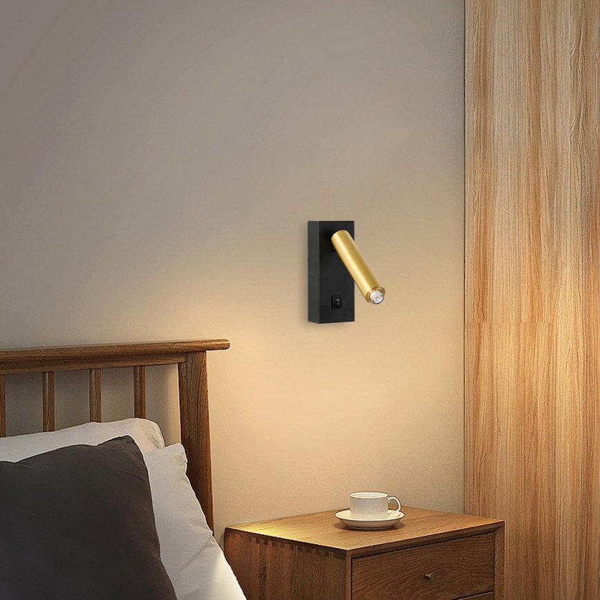 Brilagi - LED ljusreglerad väggspotlight MAYA 1xG9/4W/230V svart/guld 2700-6500K Wi-Fi Tuya