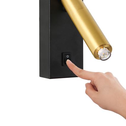 Brilagi - LED ljusreglerad väggspotlight MAYA 1xG9/4W/230V svart/guld 2700-6500K Wi-Fi Tuya