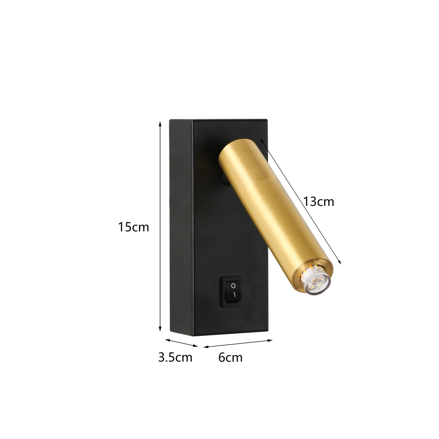 Brilagi - LED ljusreglerad väggspotlight MAYA 1xG9/4W/230V svart/guld 2700-6500K Wi-Fi Tuya