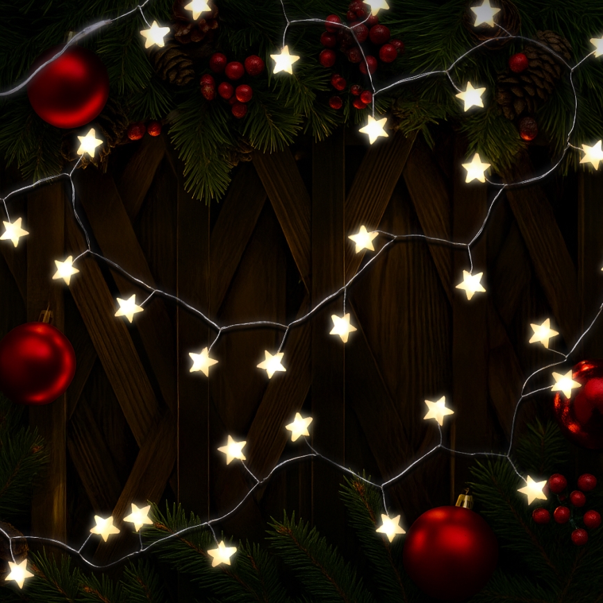 Brilagi - LED-ljusslinga 40xLED/3xAA 1,8 m varmvit stjärnor