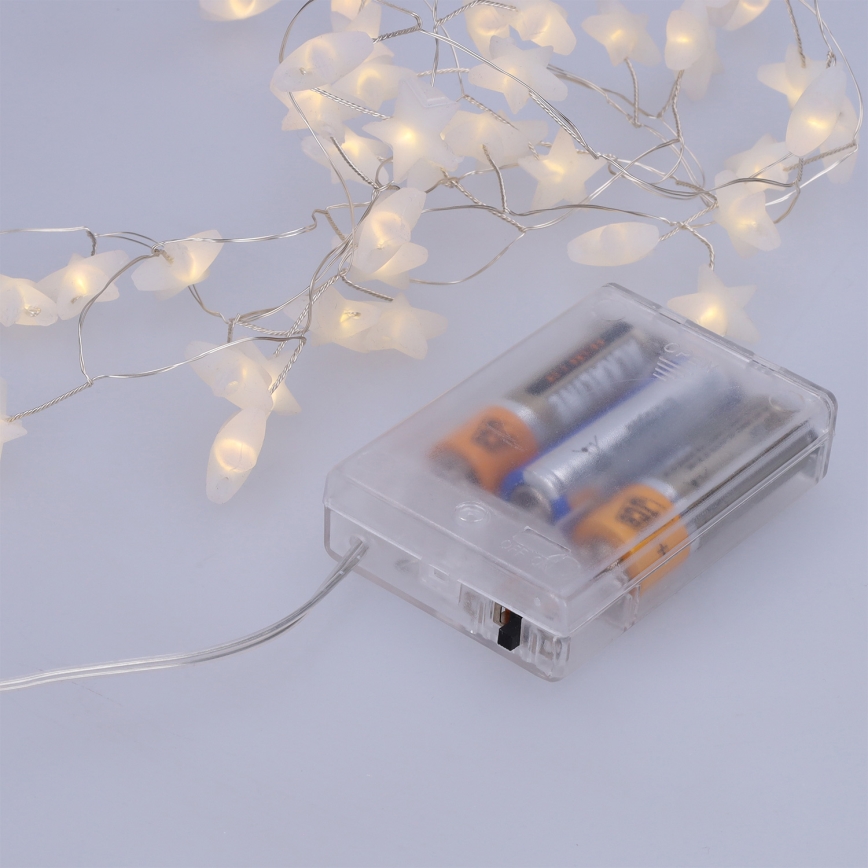 Brilagi - LED-ljusslinga 40xLED/3xAA 1,8 m varmvit stjärnor