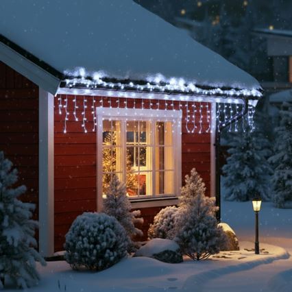 Brilagi - LED-ljusslinga för utomhusbruk, 400 LED, 8 funktioner, 23 m, IP44, kallvit