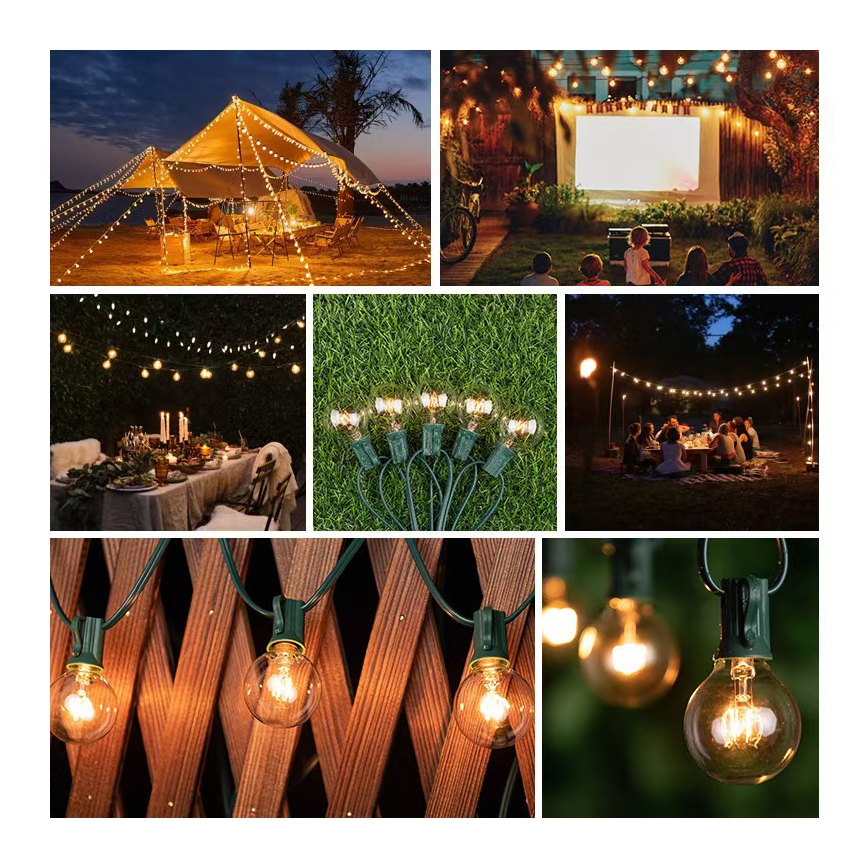 Brilagi - LED utomhusljusslinga GIRLANDA 25xE12/0,8W/230V 20 m grön IP44 varmvit