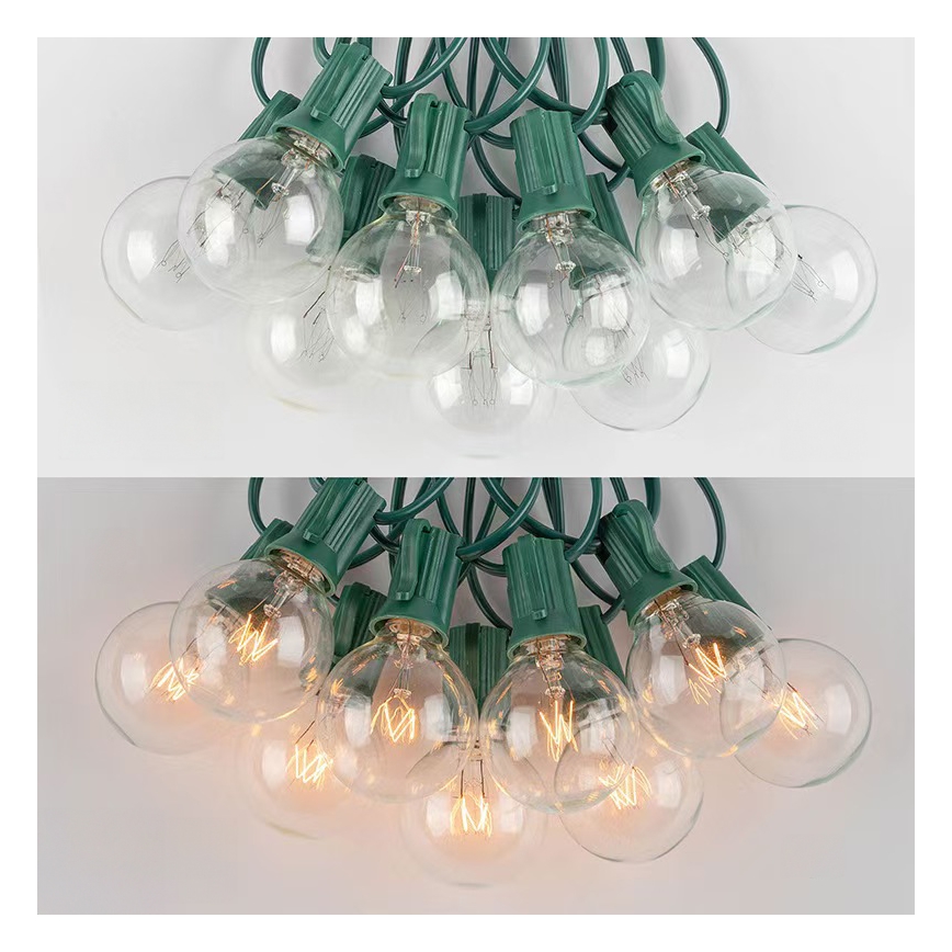 Brilagi - LED utomhusljusslinga GIRLANDA 25xE12/0,8W/230V 20 m grön IP44 varmvit