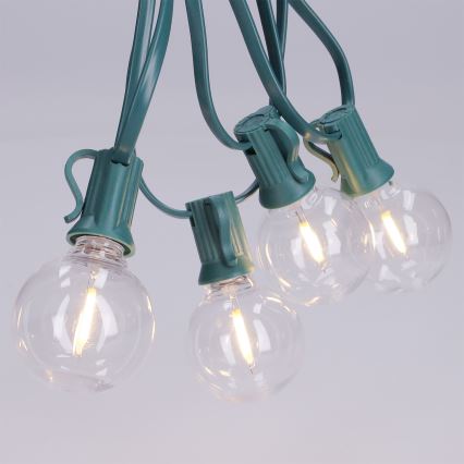 Brilagi - LED utomhusljusslinga GIRLANDA 25xE12/0,8W/230V 20 m grön IP44 varmvit