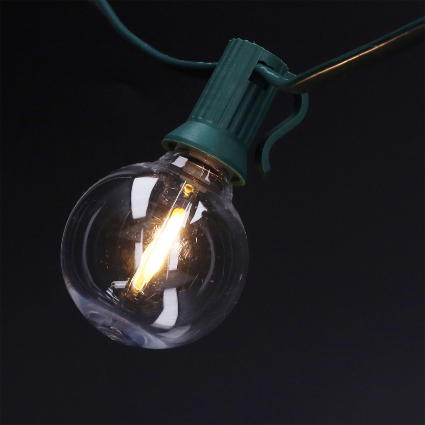 Brilagi - LED utomhusljusslinga GIRLANDA 25xE12/0,8W/230V 20 m grön IP44 varmvit