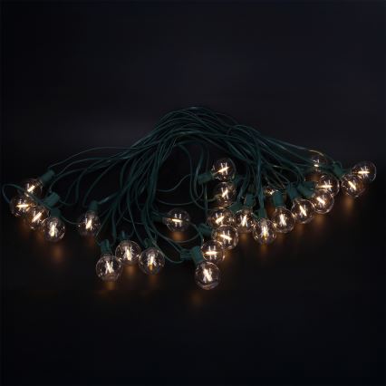 Brilagi - LED utomhusljusslinga GIRLANDA 25xE12/0,8W/230V 20 m grön IP44 varmvit