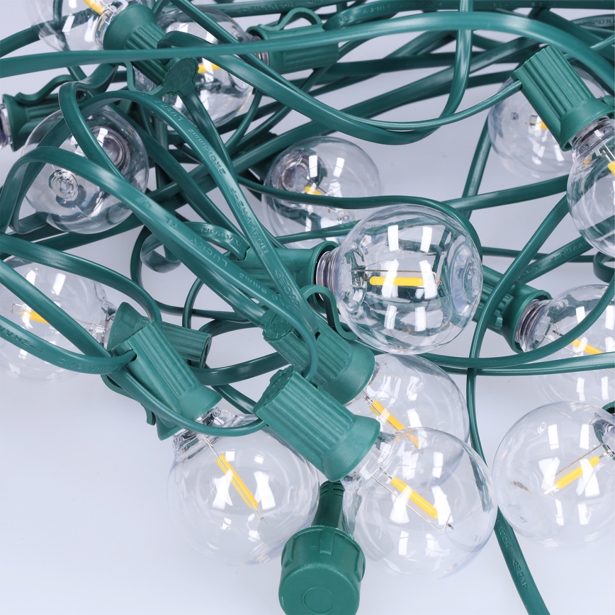 Brilagi - LED utomhusljusslinga GIRLANDA 25xE12/0,8W/230V 20 m grön IP44 varmvit