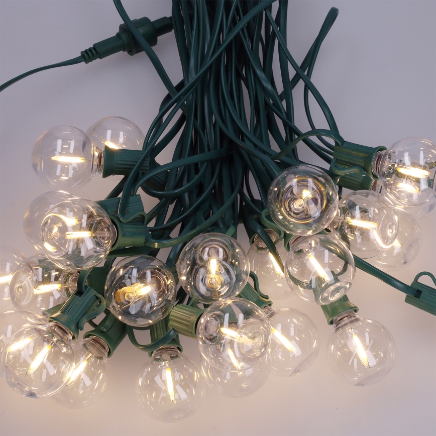 Brilagi - LED utomhusljusslinga GIRLANDA 25xE12/0,8W/230V 20 m grön IP44 varmvit