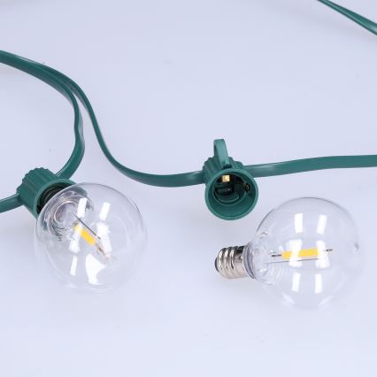 Brilagi - LED utomhusljusslinga GIRLANDA 25xE12/0,8W/230V 20 m grön IP44 varmvit