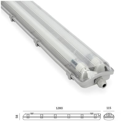 Brilagi - LED lysrör arbetsbelysning OPTIMA T8 2xG13/18W/230V 6500K IP65 128 cm