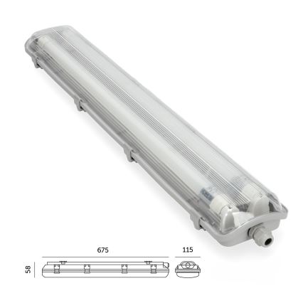 Brilagi - LED Industriell fluorescerande belysning OPTIMA T8 2xG13/9W/230V 4000K IP65 67,5 cm