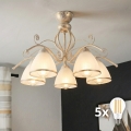 Brilagi - LED påbyggd taklampa ANTICO 5xE27/60W/230V 3000K vit patina