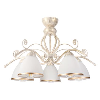 Brilagi - LED påbyggd taklampa ANTICO 5xE27/60W/230V 3000K vit patina