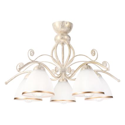 Brilagi - LED påbyggd taklampa ANTICO 5xE27/60W/230V 3000K vit patina