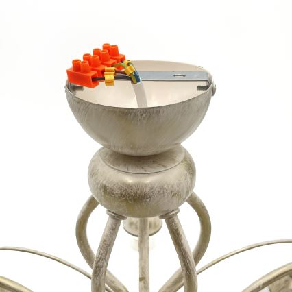 Brilagi - LED påbyggd taklampa ANTICO 5xE27/60W/230V 3000K vit patina