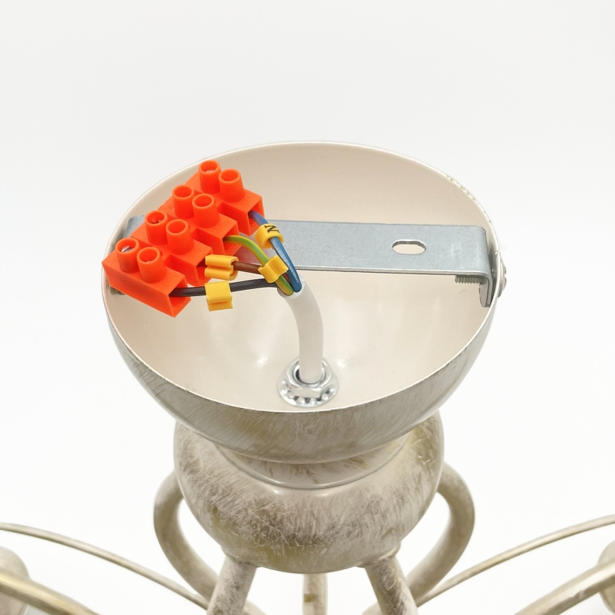 Brilagi - LED påbyggd taklampa ANTICO 5xE27/60W/230V 3000K vit patina