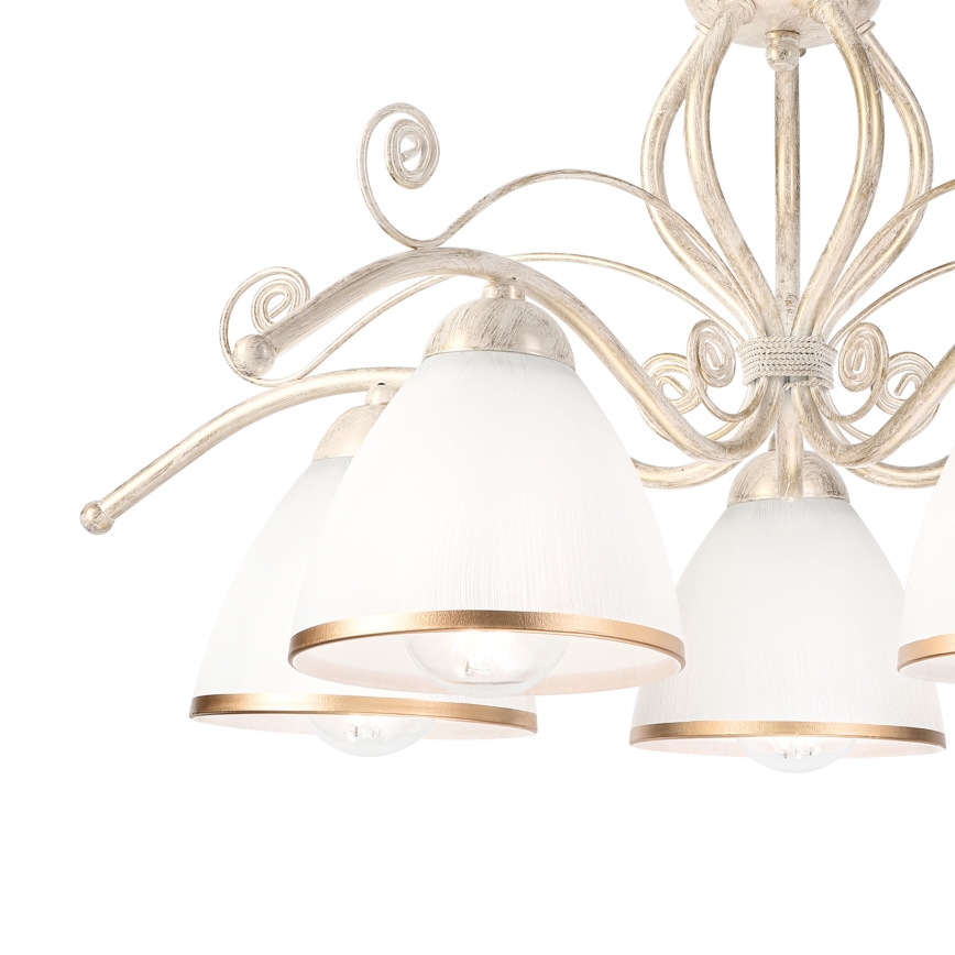 Brilagi - LED påbyggd taklampa ANTICO 5xE27/60W/230V 3000K vit patina