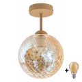 BRILAGI - LED påbyggd taklampa RETRO GLASS 1xE27/60W/230V Ø 17 cm beige/rökig beige