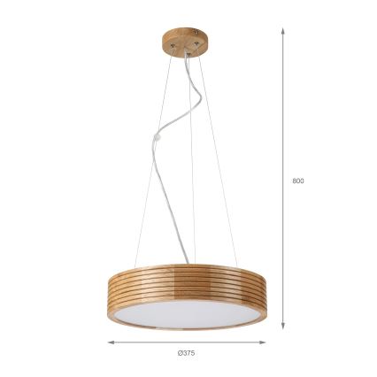 Brilagi - LED-pendel CARVALHO MODERN 2xE27/60W/230V ek Ø 37,5 cm