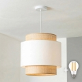 Brilagi - LED-pendel CERIA med kabel 1xE27/40W/230V, diameter 30 cm, beige/vit