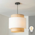 Brilagi - LED-pendel CERIA på kabel, 1xE27/40W/230V, Ø 40 cm, svart/beige/vit
