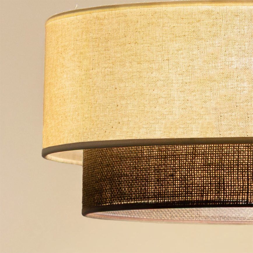 Brilagi - LED-pendel i boho-stil 1xE27/15W/230V Ø 40 cm krämvit/brun