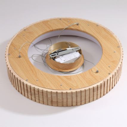 Brilagi - FALCON WOOD MODERN LED-pendel på kabel, 30W, 230V, 3000/4000/6000K, Ø 45 cm, i trä