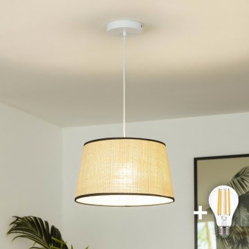 Brilagi - LED-pendel med vajer CERIA 1xE27/40W/230V Ø 35 cm beige