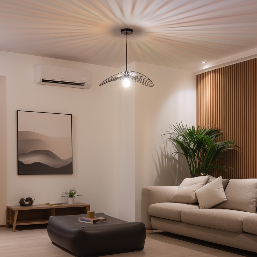 Brilagi - LED-pendel med vajer CERIA WIRE 1xE27/40W/230V 40x56 cm svart