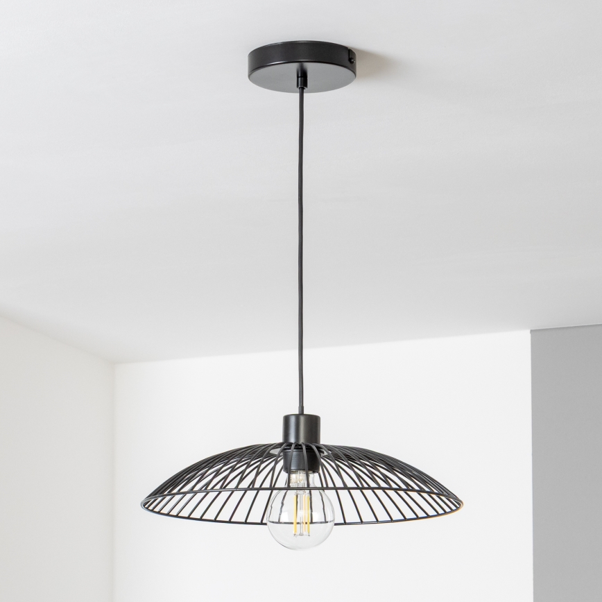 Brilagi - LED-pendel med vajer CERIA WIRE 1xE27/40W/230V Ø 38 cm svart