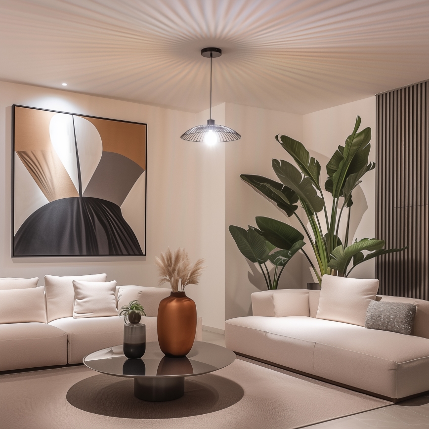 Brilagi - LED-pendel med vajer CERIA WIRE 1xE27/40W/230V Ø 38 cm svart