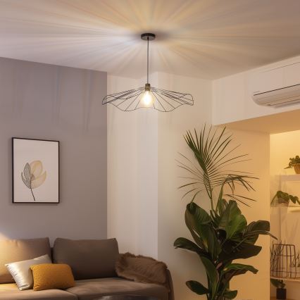 Brilagi - LED-pendel med vajer CERIA WIRE 1xE27/40W/230V Ø 80 cm svart