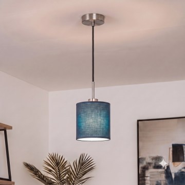 Brilagi - LED-pendel med vajer NUBILA 1xE27/60W/230V Ø 14 cm svart/mörkblå