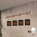 BRILAGI - LED-pendel NUBILA med wireupphängning 4xE27/60W/230V grå/svart