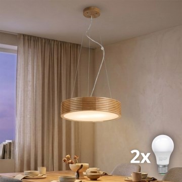 BRILAGI - LED-pendel på kabel CARVALHO MODERN 2xE27/60W/230V ek Ø 37,5 cm