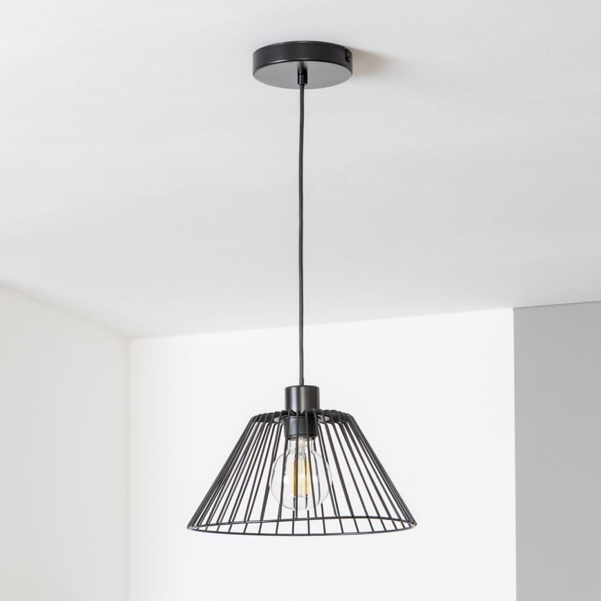 Brilagi - LED-pendel på kabel CERIA WIRE 1xE27/40W/230V Ø 30 cm svart