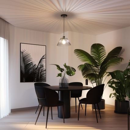 Brilagi - LED-pendel på kabel CERIA WIRE 1xE27/40W/230V Ø 30 cm svart