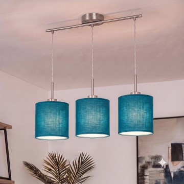Brilagi - LED-pendel på kabel NUBILA 3xE27/60W/230V mörkblå