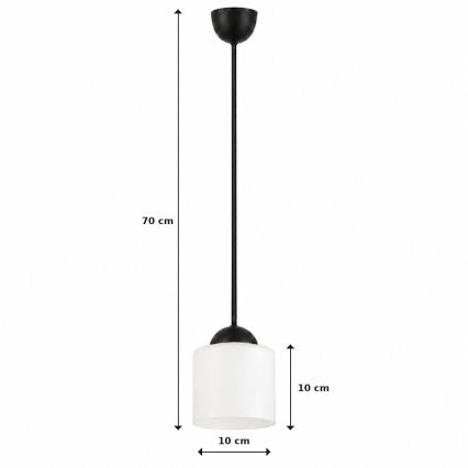 BRILAGI - LED-pendel på kabel RETRO GLASS 1xE27/60W/230V Ø 14 cm svart/vit