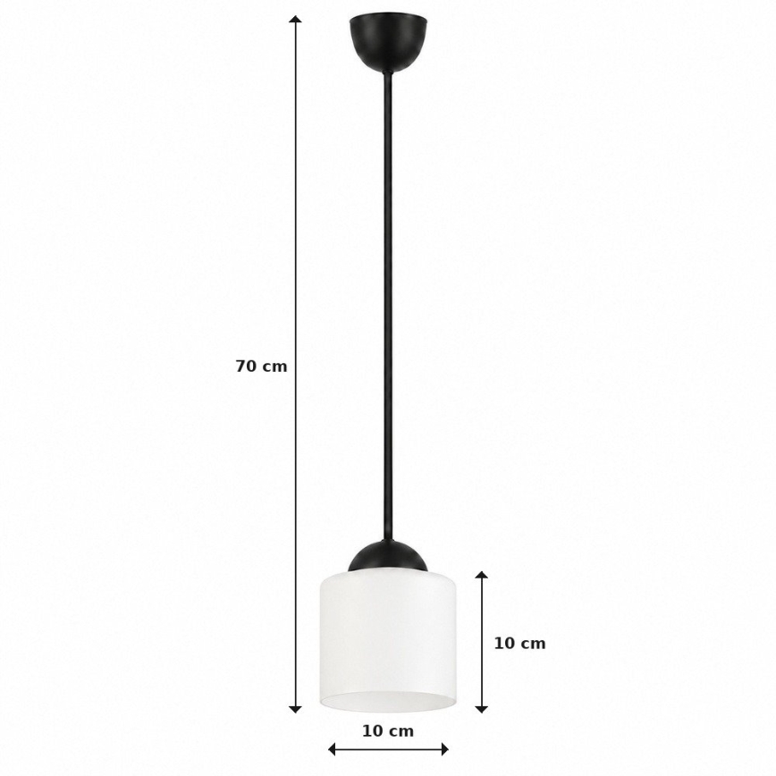 BRILAGI - LED-pendel på kabel RETRO GLASS 1xE27/60W/230V Ø 14 cm svart/vit
