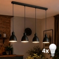 Brilagi - LED-pendel på kabel RIDDY 4xE27/60W/230V svart
