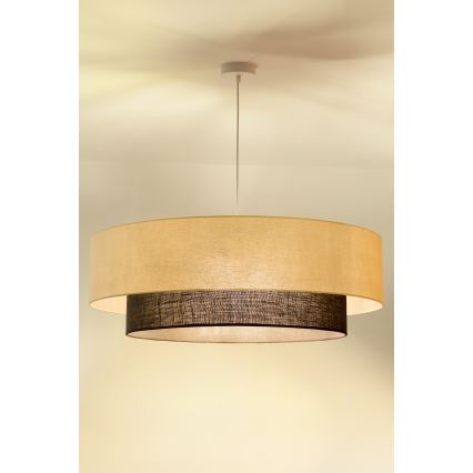 Brilagi - LED-pendel på sladd BOHO-stil 3xE27/15W/230V Ø 80 cm krämvit/brun