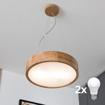 Brilagi - LED-pendel på sladd CARVALHO 2xE27/15W/230V ek Ø 37 cm