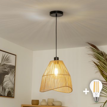 Brilagi - LED-pendel på sladd CERIA BOHO 1xE27/40W/230V Ø 30 cm brun