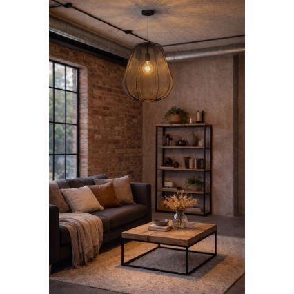 Brilagi - LED-pendel på vajer ARVEN 1xE27/8W/230V Ø 37 cm svart